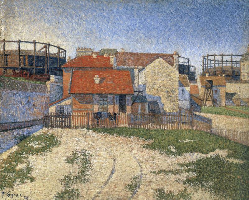 Paul Signac the gas tanks at clichy oil painting picture